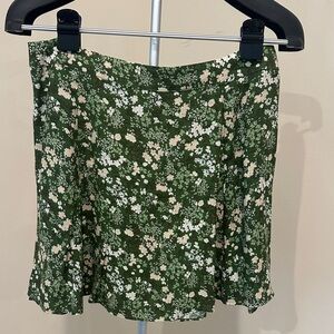Reformation Floral Green Skirt (size 8)